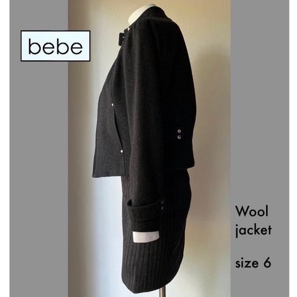 Bebe wool two-way zip jacket, lined, Size 6. - Picture 2 of 8